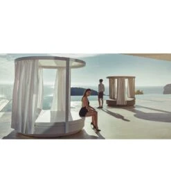 Bain De Soleil Avec Toit Et Dossier Inclinable Rond Vela V4 -Mobilier Chic Magasin bain de soleil avec toit et dossier inclinable rond vela v4 3