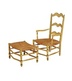 Bergère Et Pouf Arbalète Collection Lubéron L2