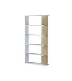 Bibliothèque Blanc Et Chêne FOET S26 -Mobilier Chic Magasin bibliotheque blanc chene foet 3
