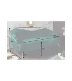 Canapé 3 Places Arielle Turquoise I5 -Mobilier Chic Magasin canape trois places turquoise arielle 6