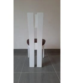 Chaise Contemporaine Ella Blanche Assise Marron -Mobilier Chic Magasin chaise contemporaine ella blanche assise marron 2