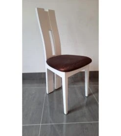 Chaise Contemporaine Ella Blanche Assise Marron