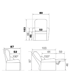 FAUTEUIL SYMBA 1 MOTEUR TETIERE CREMAILLERE C36 -Mobilier Chic Magasin fauteuil 1 2