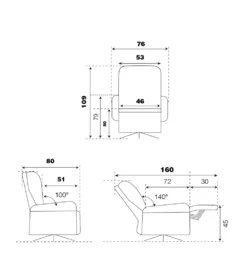 FAUTEUIL SYMBA PIVOTANT PIED ETOILE 2 MOTEURS TETIERE AJUSTABLE C36 -Mobilier Chic Magasin fauteuil symba pivotant pied etoile c36 2