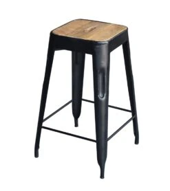 Lot De 2 Tabourets De Bar Avec Assise En Bois Asha A16