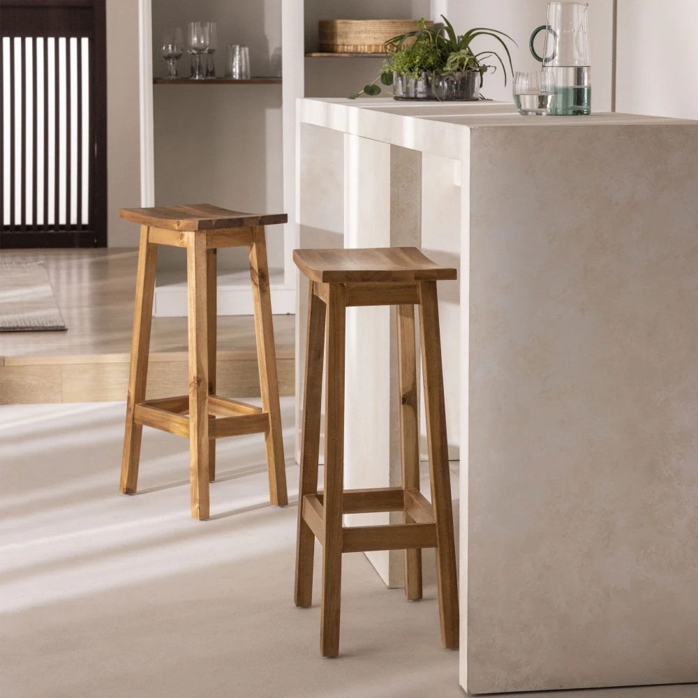 Mobilier Chic Magasin -Mobilier Chic Magasin tabouret bar 66cm acacia drawer