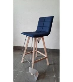 Lot De 4 Tabourets De Bar Bleu Ocean Iris Bois N4